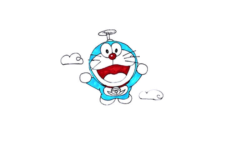 飞行的叮当猫怎么画-图4