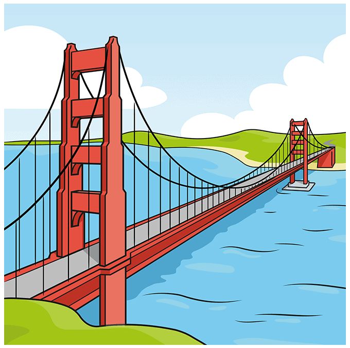 金门大桥怎么画