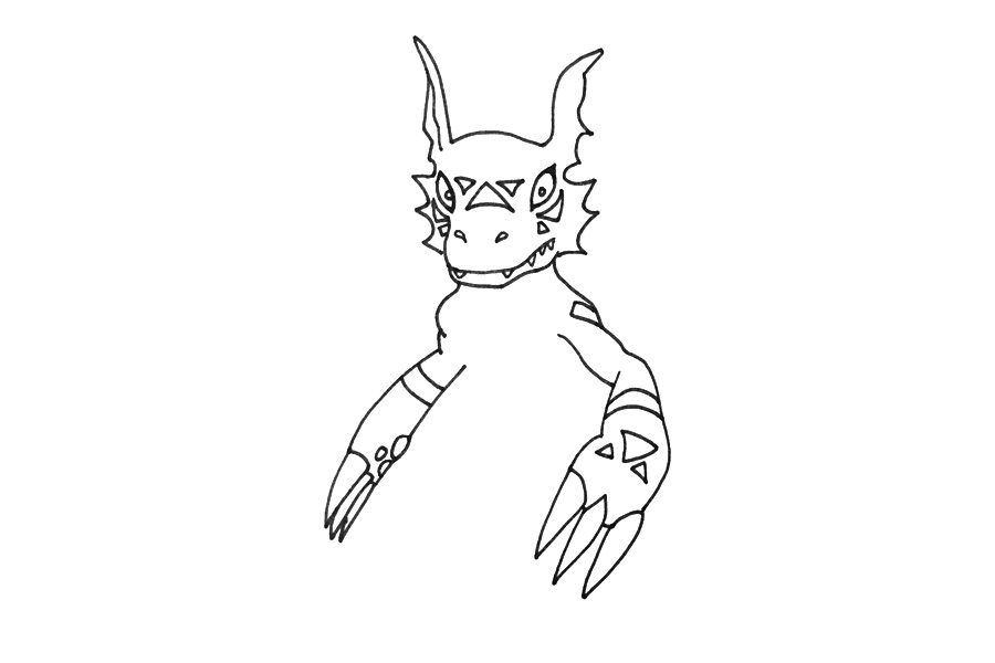 数码宝贝基尔兽怎么画-图2