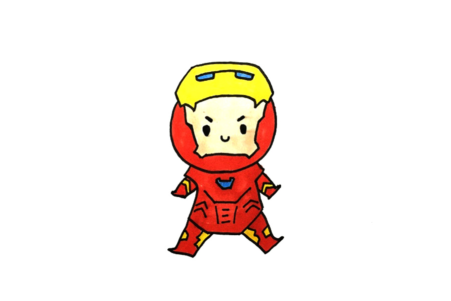 可爱版钢铁侠怎么画