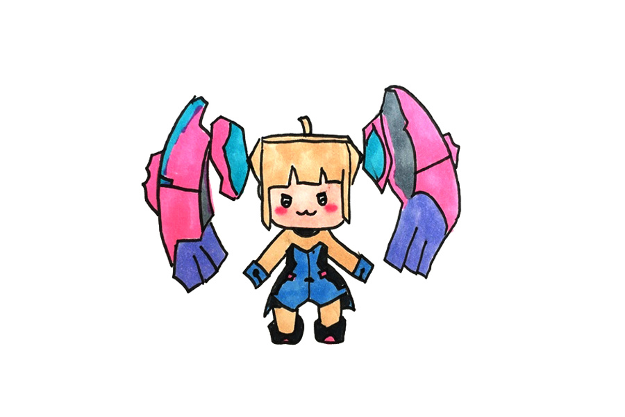 动漫人物幻音怎么画