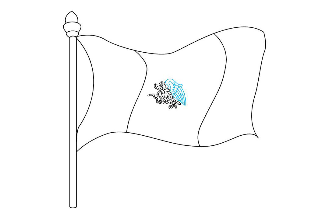 如何画墨西哥国旗-图6