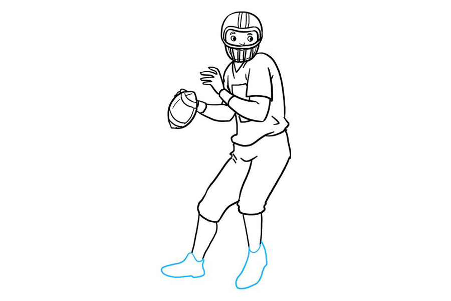 如何画橄榄球运动员-图9