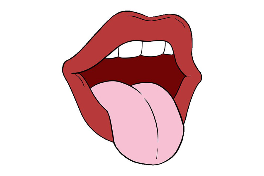 如何画嘴巴和舌头