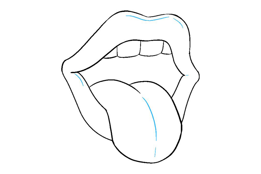 如何画嘴巴和舌头-图9
