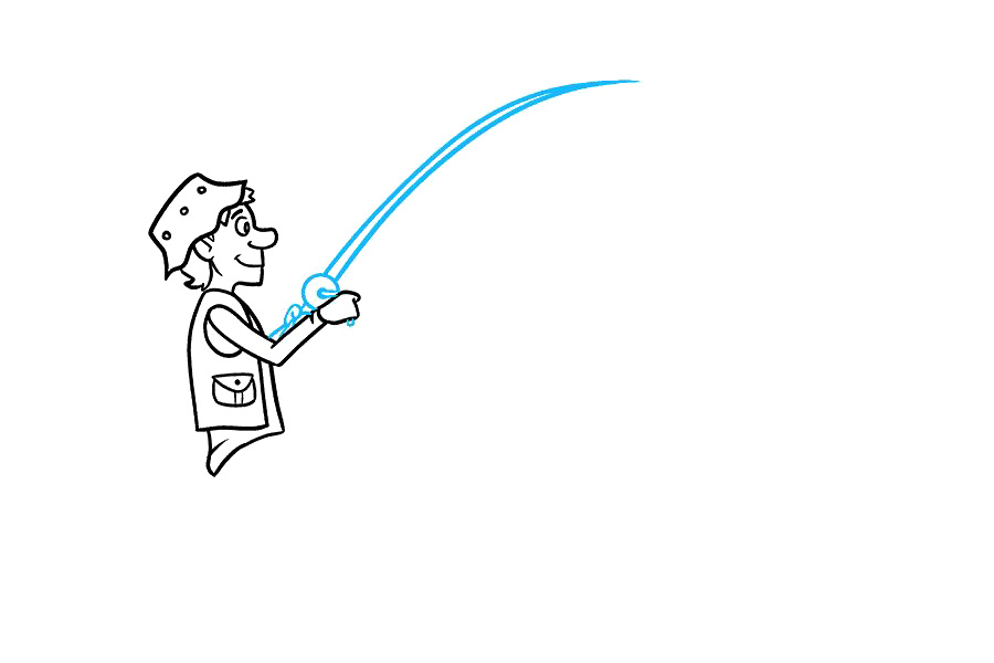 怎么画一个人钓鱼-图5