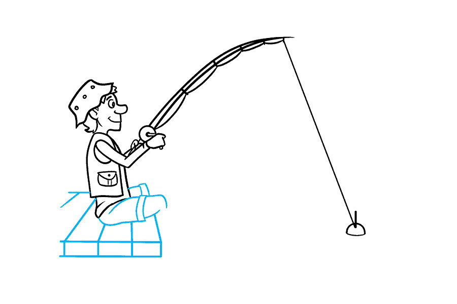 怎么画一个人钓鱼-图7