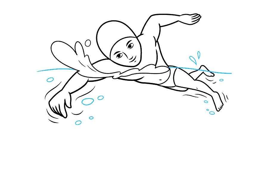如何画游泳运动员-图9