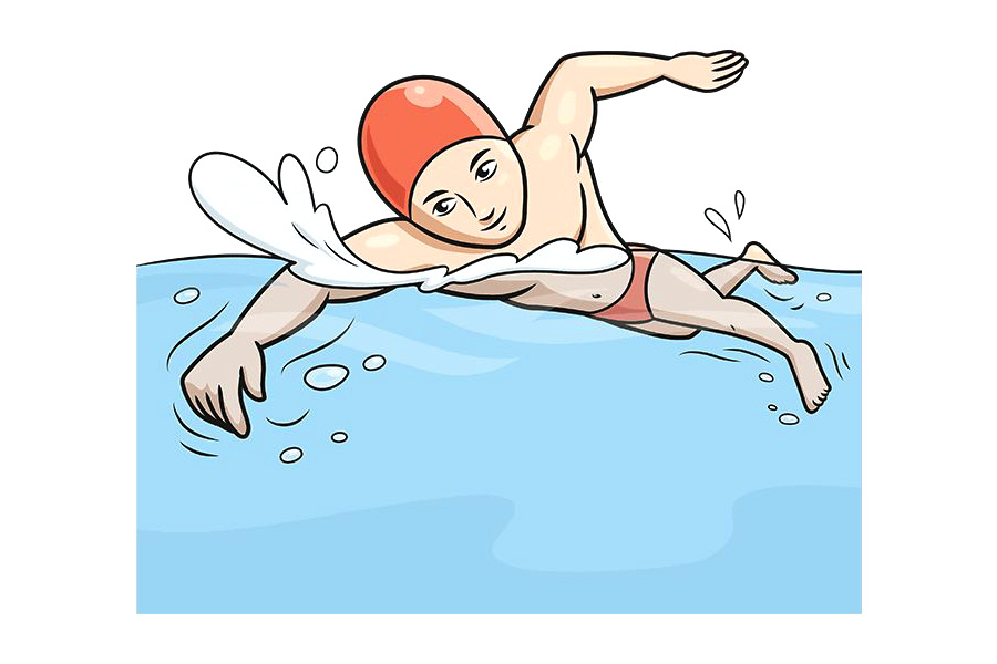 如何画游泳运动员