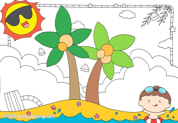 一幅夏天的手抄报教程-图3