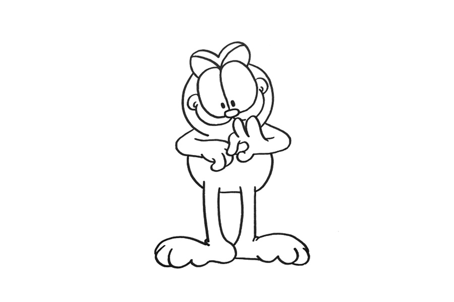 加菲猫怎么画-图3