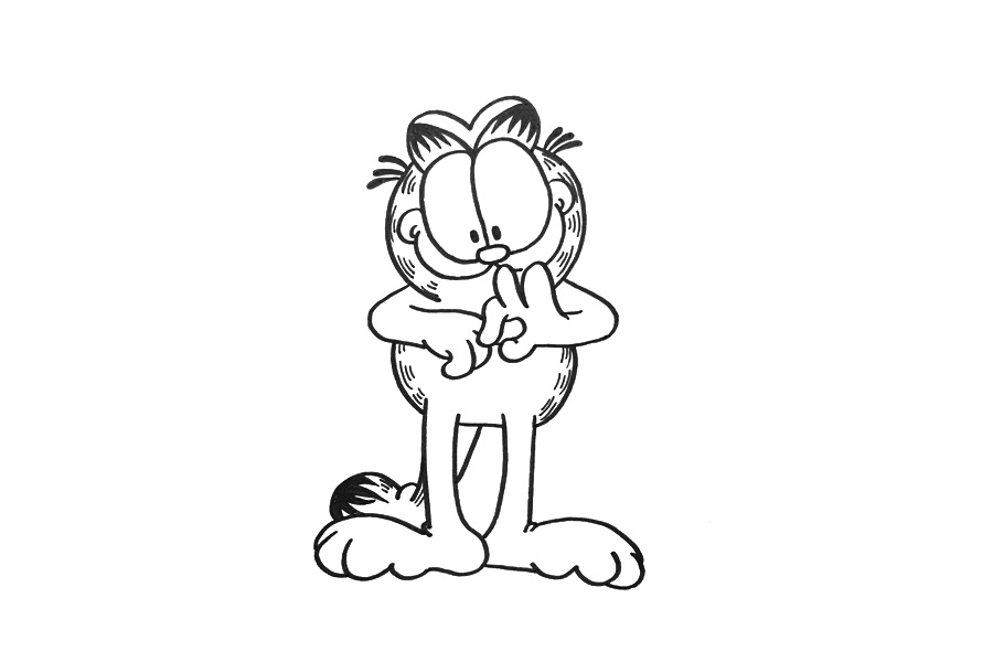 加菲猫怎么画-图5