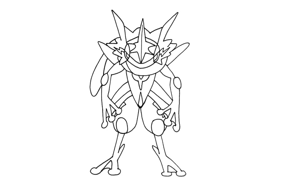 精灵宝可梦甲贺忍蛙怎么画-图4