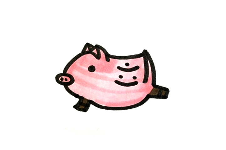 奔跑的小猪怎么画