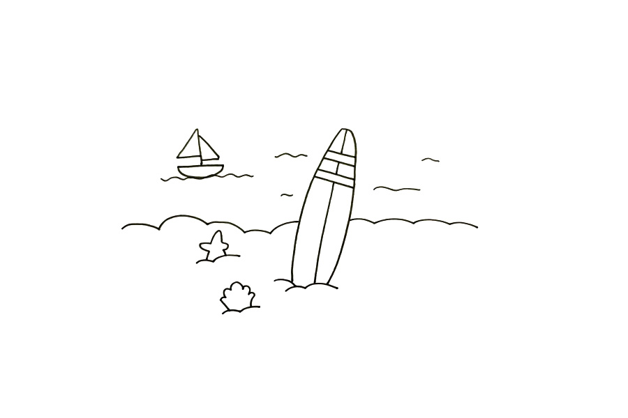海滩风景怎么画简单-图4