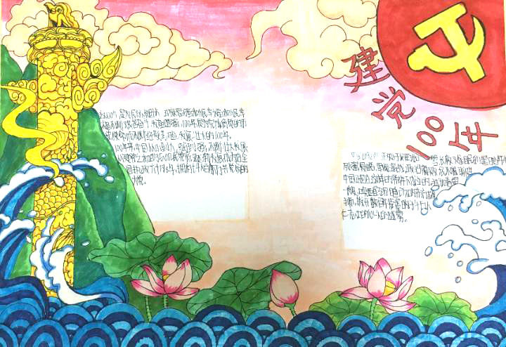 迎建党百年·童筑中国梦手抄报-图2