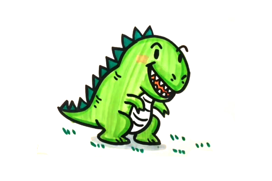 可爱简单的恐龙怎么画