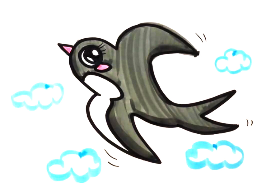 简单的燕子怎么画