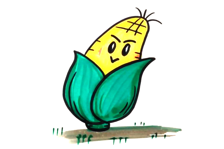 简单的玉米怎么画