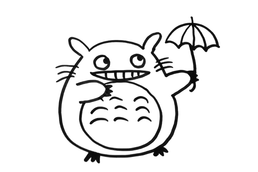 龙猫怎么画-图5