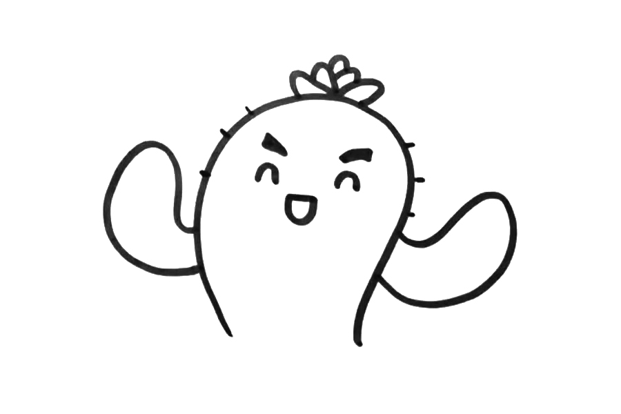 可爱简单的仙人掌怎么画-图3