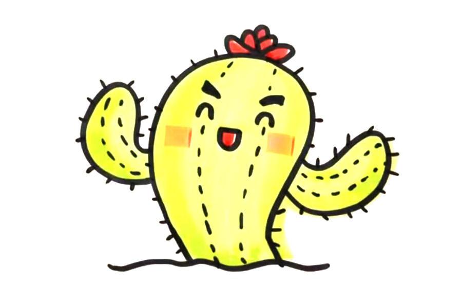 可爱简单的仙人掌怎么画-图5