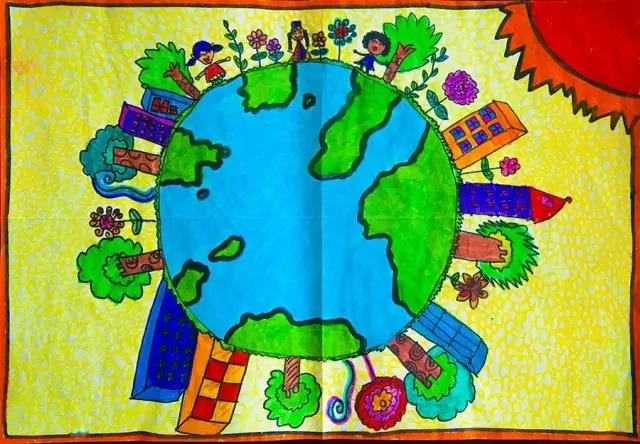 关于绿色环保的儿童绘画作品-图5