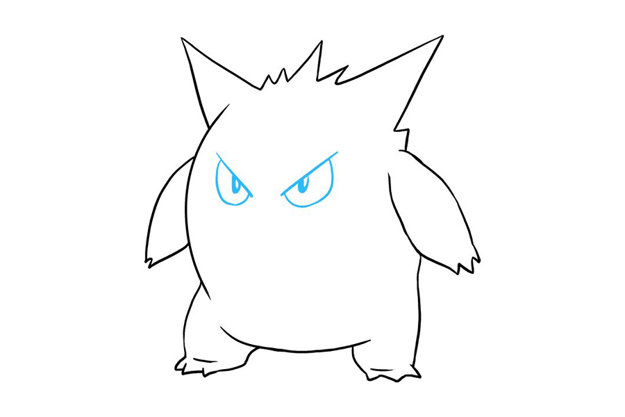 神奇宝贝 Gengar怎么画-图7