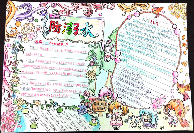 4张漂亮的防溺水安全手抄报-图4