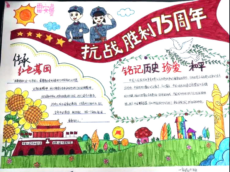 纪念抗战胜利75周年手抄报绘画-图4