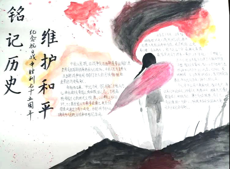 纪念抗战胜利75周年手抄报绘画-图7