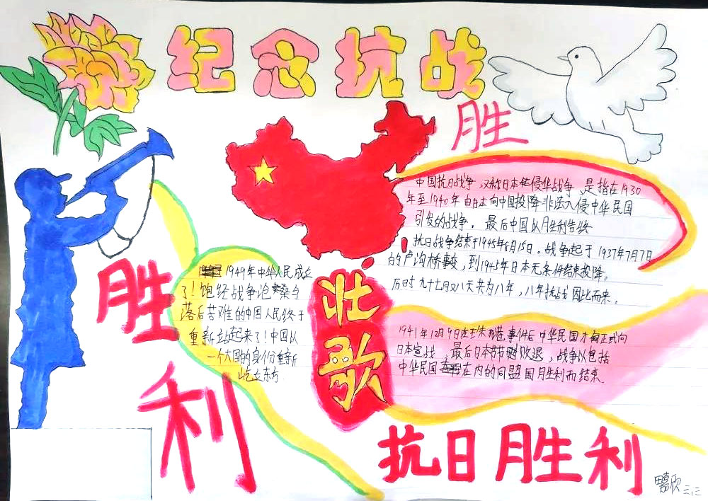 纪念抗战胜利75周年的手抄报-图4