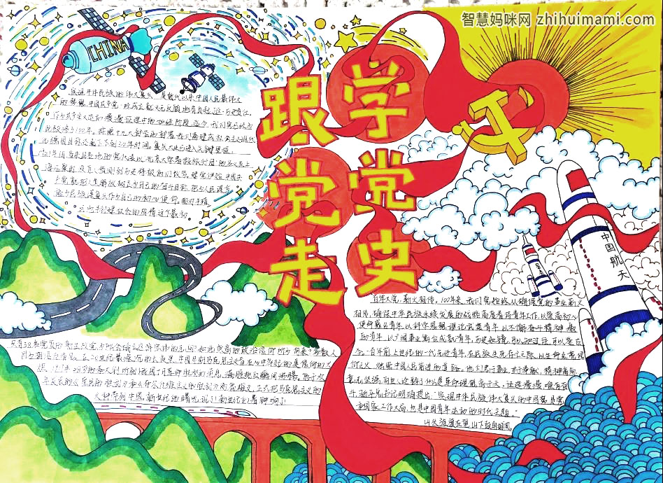 建党100年，不忘初心跟党走手抄报-图3