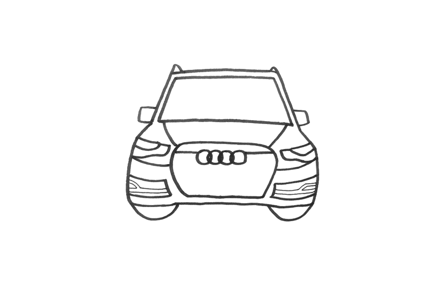 奥迪小汽车怎么画-图3