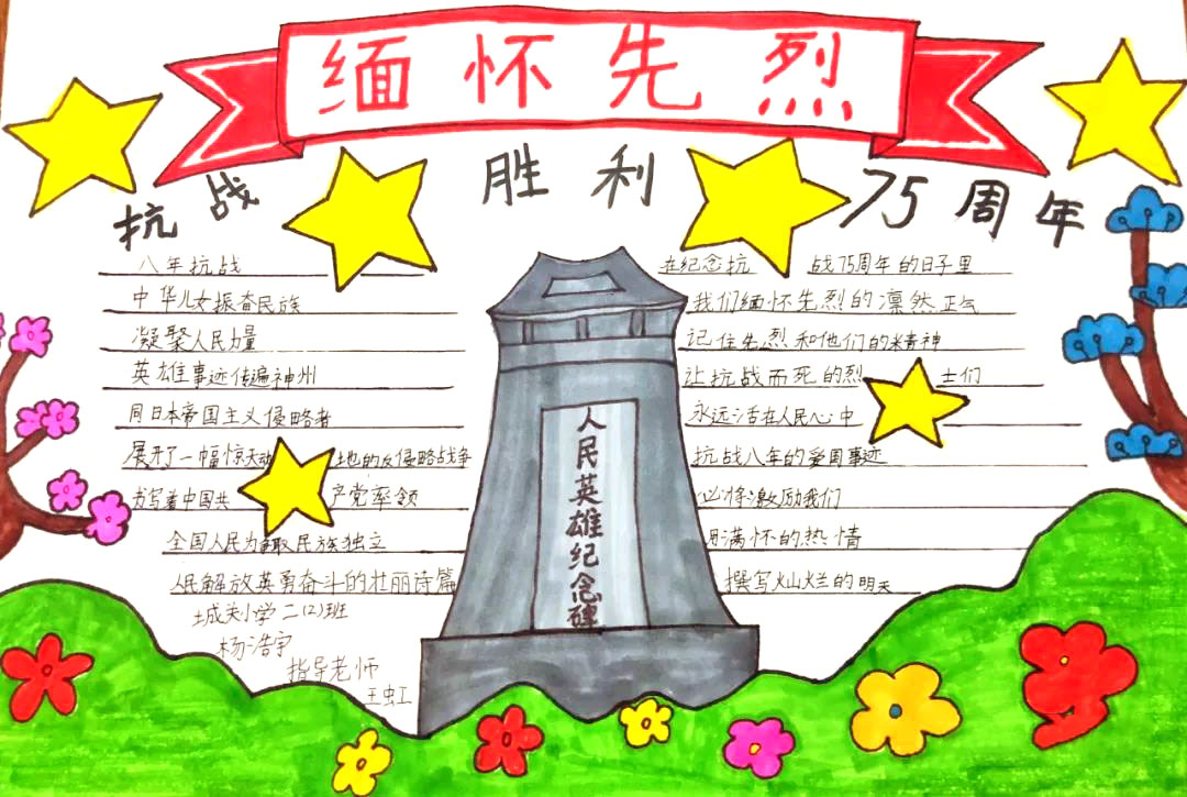 抗战胜利75周年手抄报简单漂亮-图5