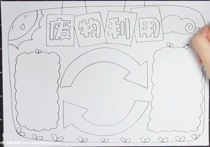 怎么画废物利用的手抄报-图2