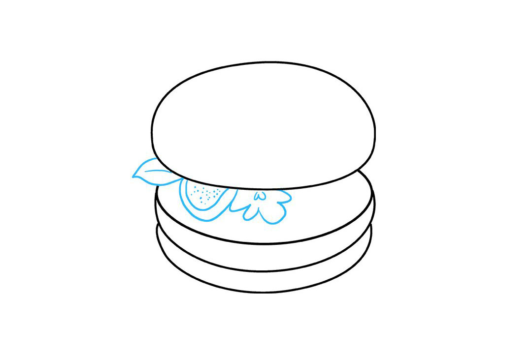 如何画汉堡简笔画-图6