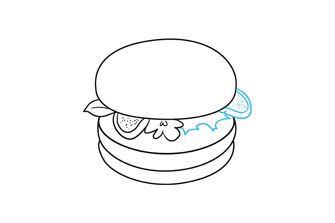 如何画汉堡简笔画-图7