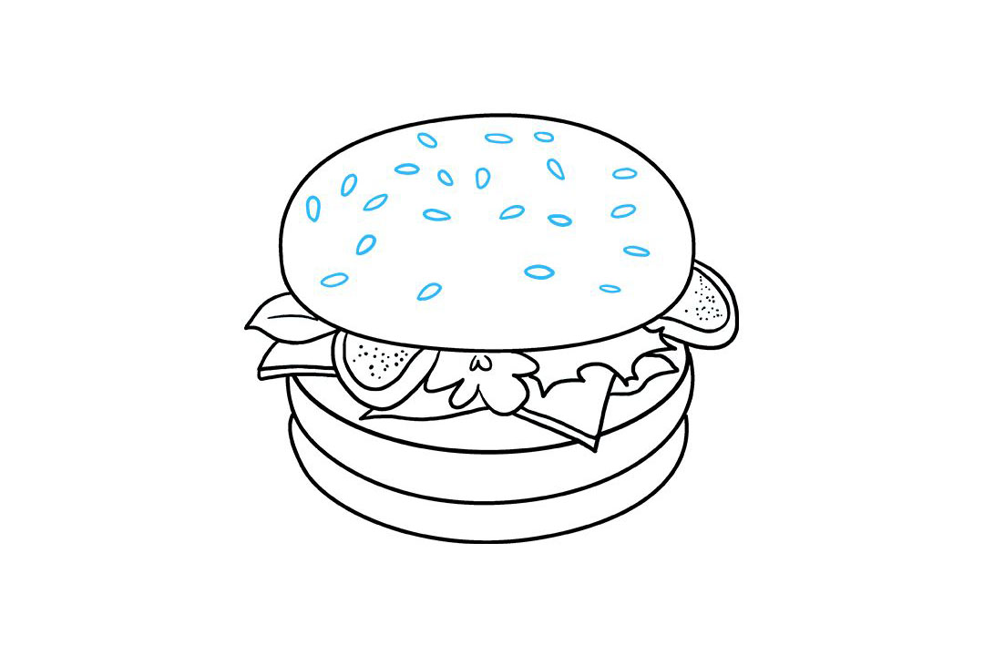 如何画汉堡简笔画-图9