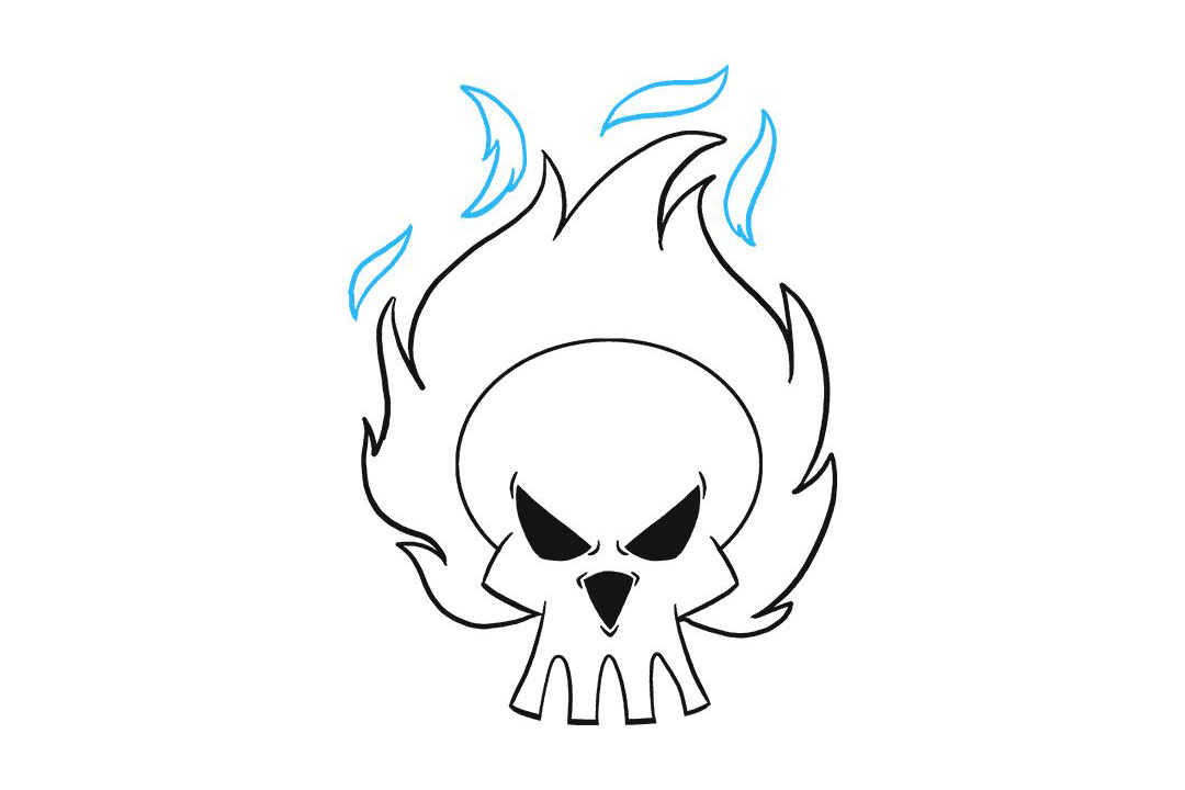 燃烧的头骨怎么画-图9