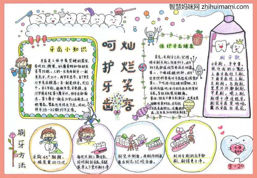 爱牙护牙手抄报绘画简单又漂亮-图5