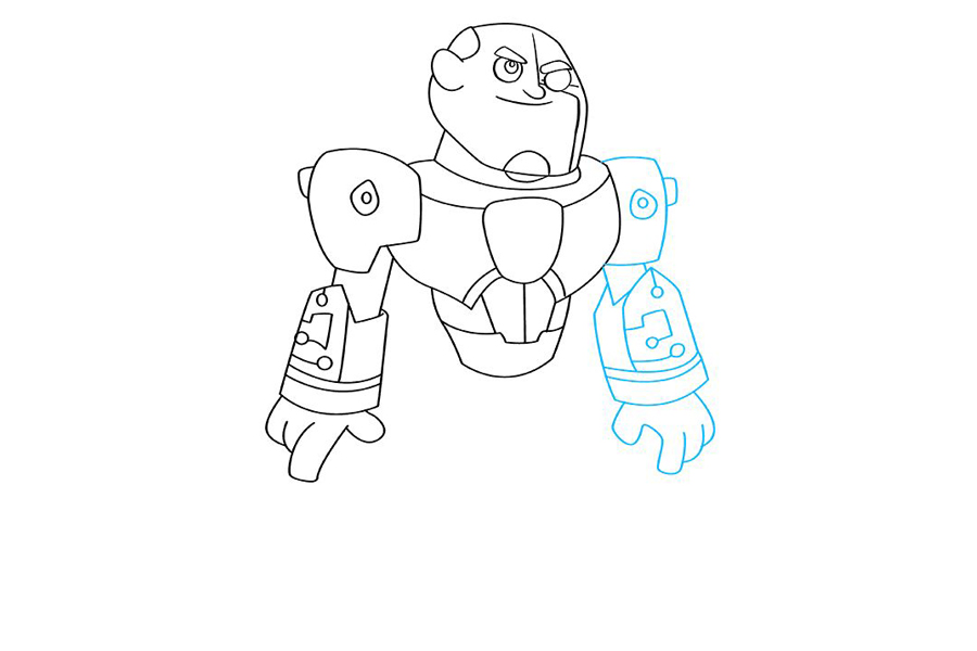 少年泰坦 半机器人怎么画-图7