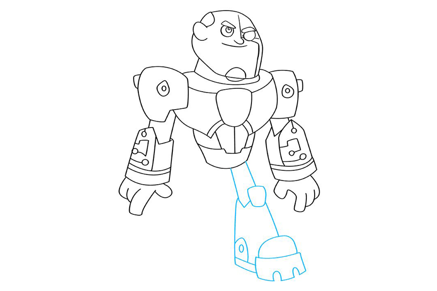 少年泰坦 半机器人怎么画-图8