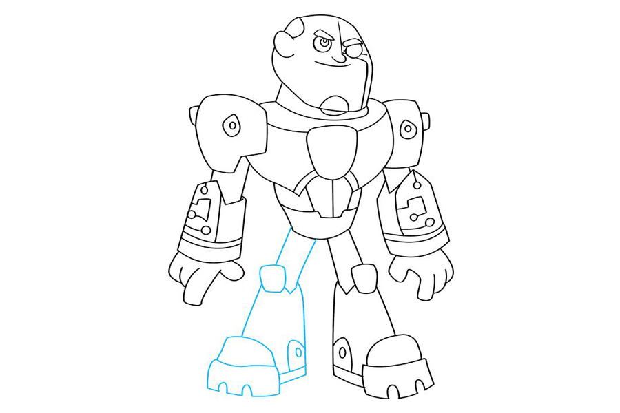 少年泰坦 半机器人怎么画-图9