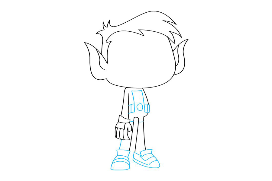 少年泰坦 野兽男孩怎么画-图6