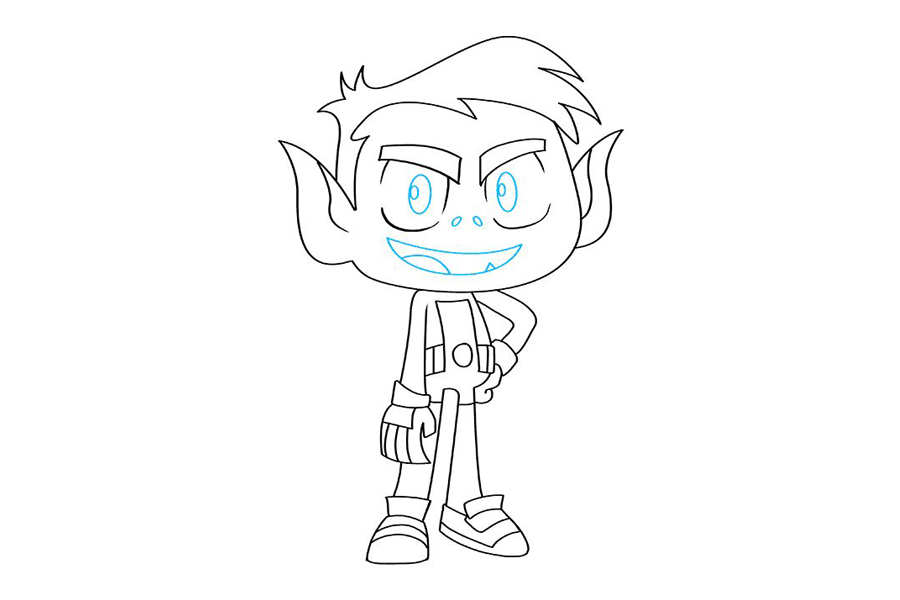 少年泰坦 野兽男孩怎么画-图9