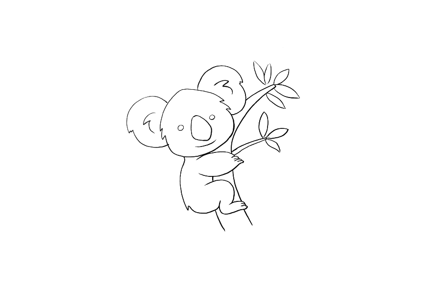抱着树的考拉怎么画-图2