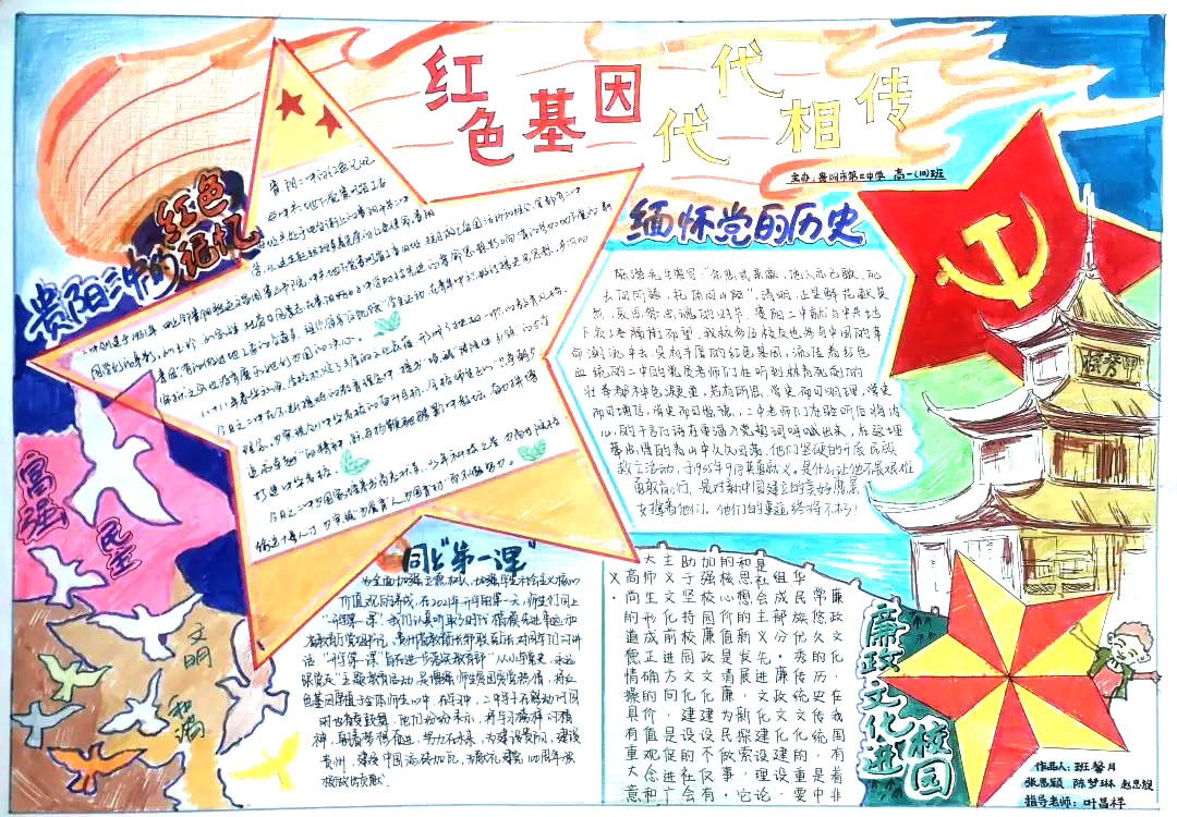 建党百年手抄报-学党史，弘扬社会主义核心价值观-图1