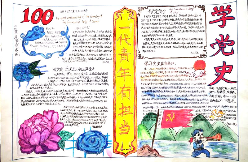 建党百年手抄报-学党史，弘扬社会主义核心价值观-图9