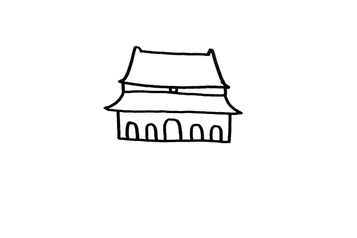 简单的北京天安门怎么画-图1